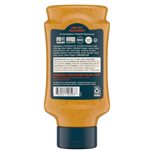 12 oz Sir Kensington's Mayonnaise Chipotle Mayo Gluten Free Non- GMO Project Verified Shelf-Stable