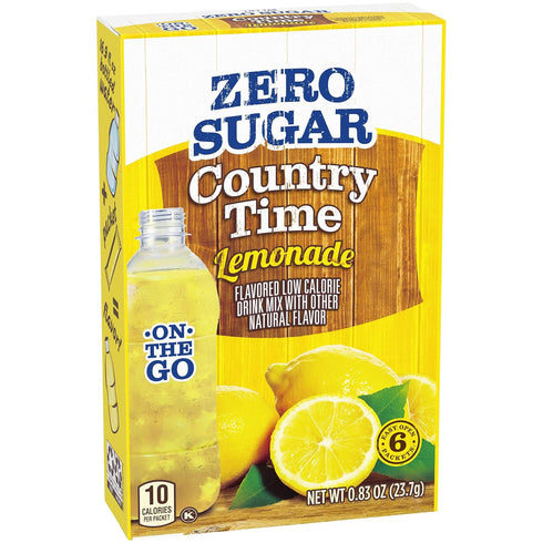 Country Time Lemonade Zero Sugar On The Go 6 Sachet Drink Mix