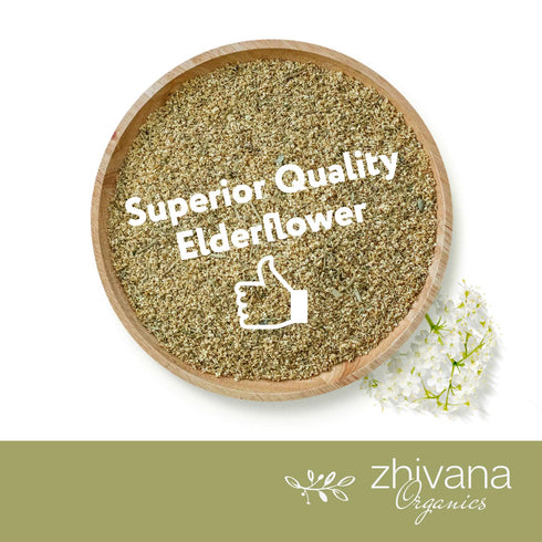 (10oz.) Elderflower Tea - Organic Dried Elderflowers - Elder Flowers Dried Herbs, Te de Sauco, Flor De Sauco Organico