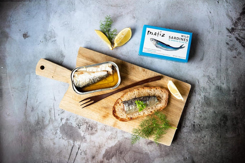 4.2 (Pack 5) Matiz Sardines in Olive Oil, Ounce Can of Spanish Gourmet Wild Caught Natural Fish for Tapas, Snacks