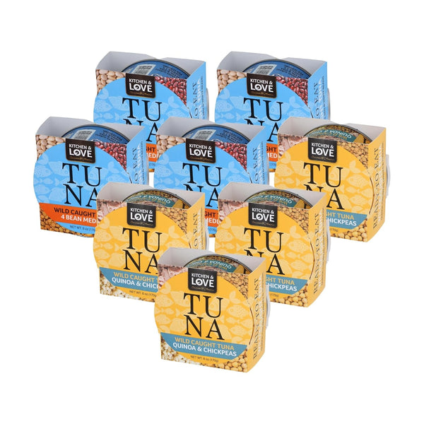 Kitchen & Love Wild Caught Tuna Variety Pack, 4 Bean Medley in