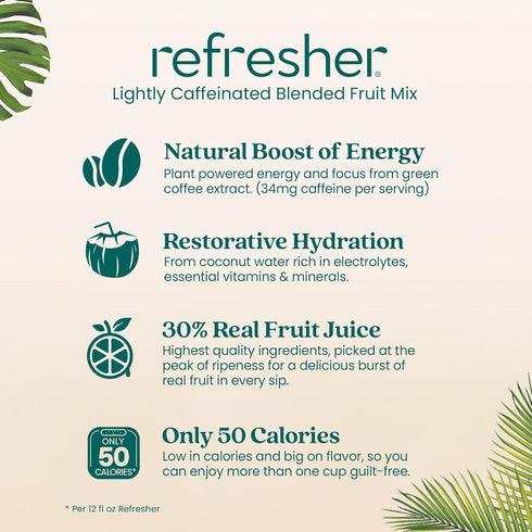 48oz Smartfruit Revive Refresher Star Fruit, Passion Fruit, Mango Made with Real Fruit Juice, No Added Sugar, Coconut