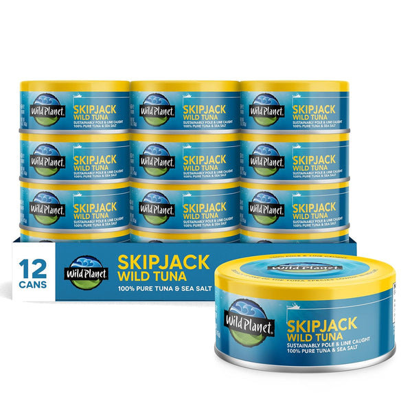 Wild Planet Skipjack Wild Tuna, Sea Salt, Canned Tuna, Pole & Line