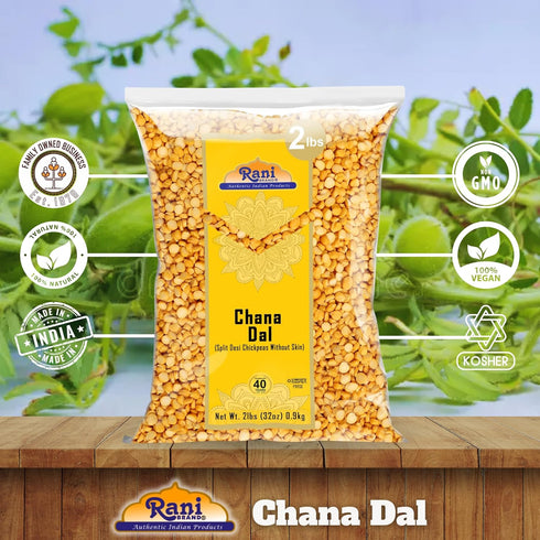 32oz (2lbs) 908g Rani Chana Dal (Split Desi Chickpeas without skin) ~ All Natural | Gluten Friendly | NON-GMO | Kosher