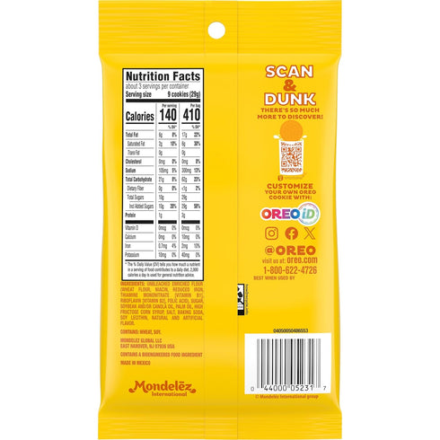 12 3 oz OREO Minis Golden Sandwich Cookies, - Bags