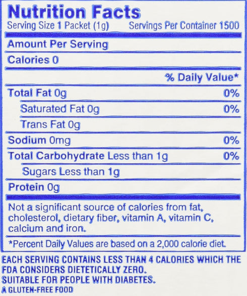 1500 Packets Sweet and Low Zero Calorie Sweetener Individual Serving