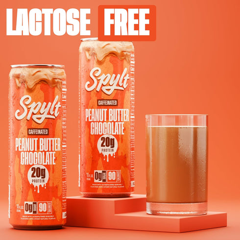 60mg 20g 90 12 Count Spylt High Protein Peanut Butter Chocolate Milk with Caffeine & Protein - Calories, Ready