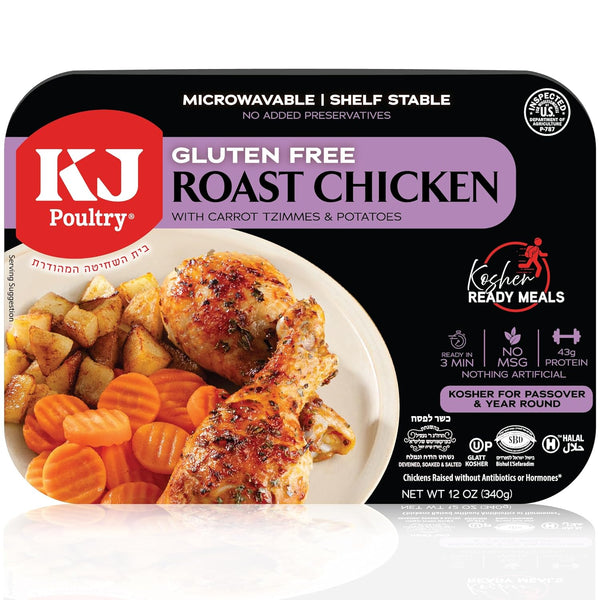 KJ Poultry Kosher for Passover Gluten Free Meals, Roast Chicken with Potato
