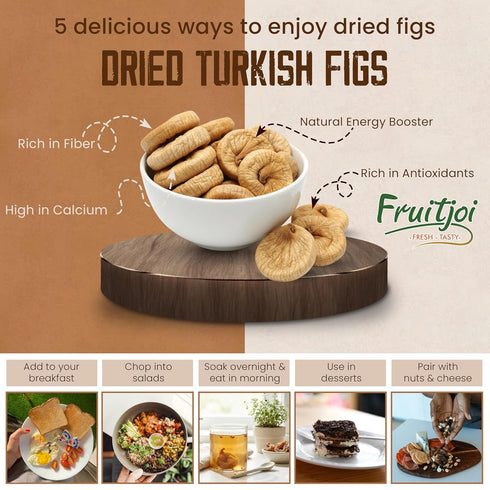 2 lb (907 Fruitjoi Sun Dried Turkish Figs (Anjeer) No Sugar Added, Premium Natural Dried Figs, Vegan, Gluten Free, High