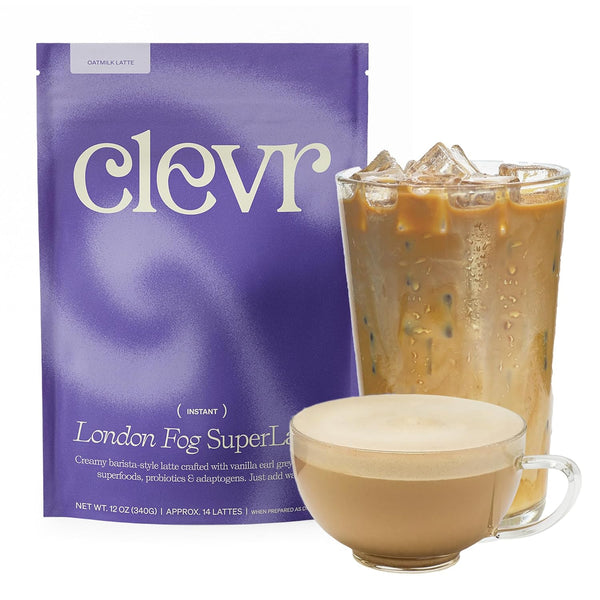 Clevr London Fog Latte, Vegan, Earl Grey Instant Tea Mix, Superfood Powder