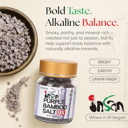 9X 60g Roasted Korean Wellness Mineral Salt - Alkaline Sea Salt Crystal for Cooking, Cleansing, Detox & Beauty Rituals