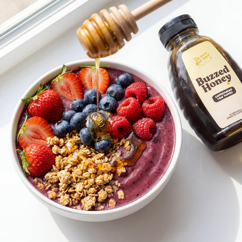 4 Ingredients,16 oz (32 Buzzed Honey - Raw Unfiltered Honey with Natural Green Tea Caffeine, Caffeinated Honey
