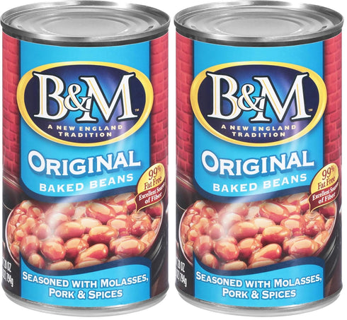 B&M Baked Beans, Original Flavor, 28 Ounce (Pack of 2)