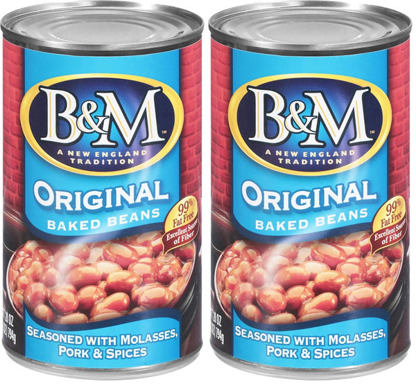 B&M Baked Beans, Original Flavor, 28 Ounce (Pack of 2)