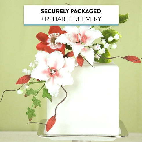 4 Count Global Sugar Art Lily of the Valley Sugar Cake Flowers Spray White, by Chef Alan Tetreault