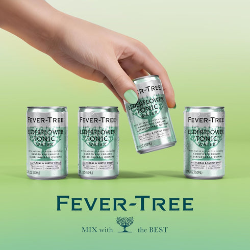 150 ML Pack 3 Fever Tree Elderflower Tonic Water - Premium Quality Mixer - Refreshing Beverage for Cocktails