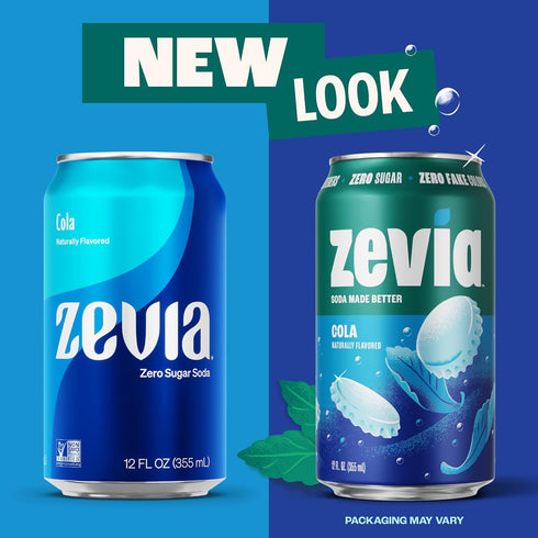 Pack, 12 oz (24-Pack) Zevia Zero Sugar Soda, Nostalgic Variety Cans Naturally Sweetened, Non-GMO Project Verified