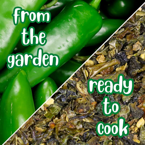 12 Oz Dried Jalapeno Dices by It's Delish, Bag | Dehydrated Jalapenos | Diced Green Jalapeo Peppers for Chili