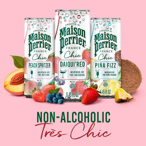 24-Pack Maison Perrier Chic DaiquiRed Strawberry and Red Fruits Flavored Sparkling Beverage, Low Calorie, Mocktail