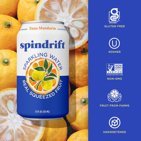 8pk, 12 SPINDRIFT Yuzu Mandarin Sparkling Water FZ