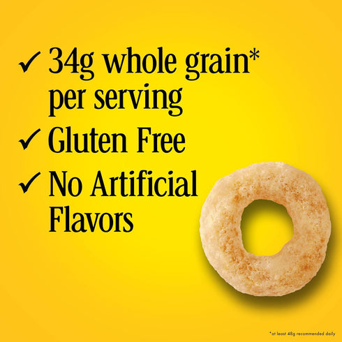 18 oz Cheerios, Heart Healthy Gluten Free Breakfast Cereal, Family Size