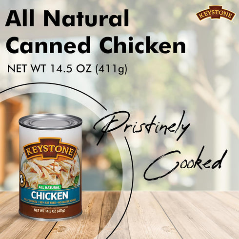 14.5 Oz Pack 1 Keystone All Natural Canned Chicken Fully Cooked | No Water Added | Ready to Meat | Quick Meals