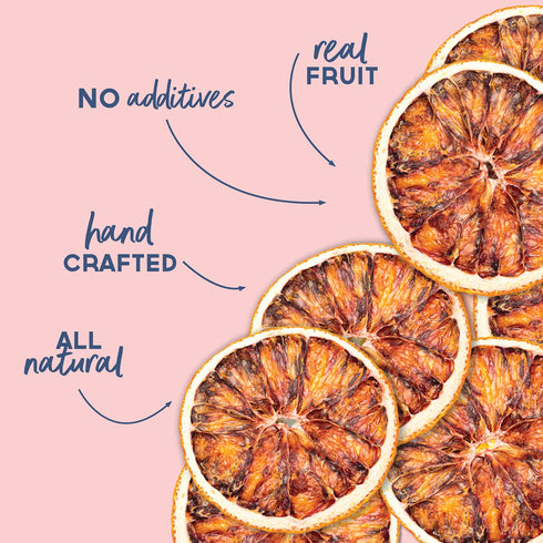 2.5 oz 20+ BlueHenry Dehydrated Blood Orange Wheels - - slices - Natural Fruit