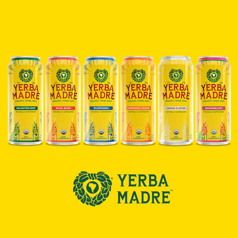 150mg 15.5 Oz (Pack 12) Yerba Madre Organic Yerba Mate, Lemon Elation, Natural Caffeine, Energy Drink Alternative, No