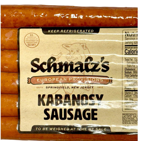 TEAMORE 1 lb, Pack 2 Schmalz Traditional Smoked Kabanosy Pork Sausage Thin, Lean, Spicy, and Firm Texture