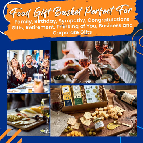 5 Cheese Gift Baskets Assortment Bundle with items - Gourmet Food Gifts for Men and Women, Food for Charcuterie Board
