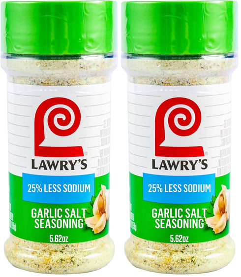 Lawry's 25% Less Sodium Garlic Salt With Parsley, 5.62 oz (Pack of