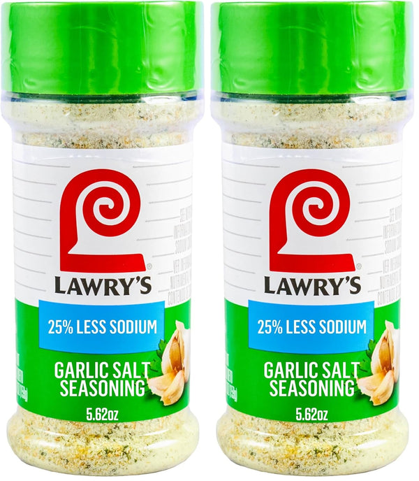 Lawry's 25% Less Sodium Garlic Salt With Parsley, 5.62 oz (Pack of