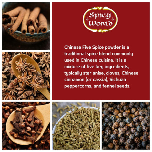 Spicy World 1.25 (20oz) 5 Chinese Five Spice Powder Pound Bag - Great for Asian meals, Chinese Spice Seasoning