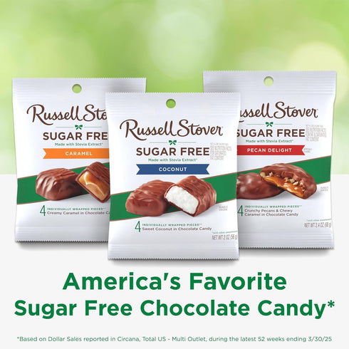 2 oz. (Pack 10) RUSSELL STOVER Sugar Free Coconut in Chocolate Candy, bag