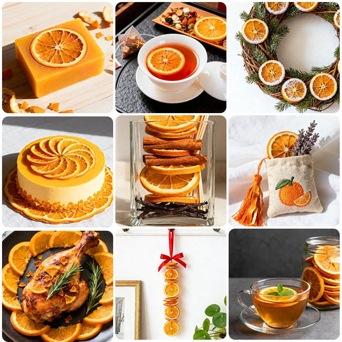 150G/5.3OZ (35-45Slices) packaged, Dried Orange Slices, Dehydrated Orange Slices, Individually NO Additives Dry Orang-e