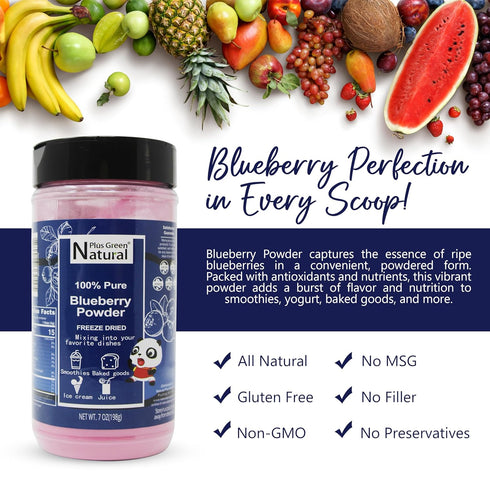 NPG Blueberry Powder 7 Oz, Pure Wild Blueberry Extract for Smoothies, Baking, Beverages, Non-GMO Freeze-Dried Food
