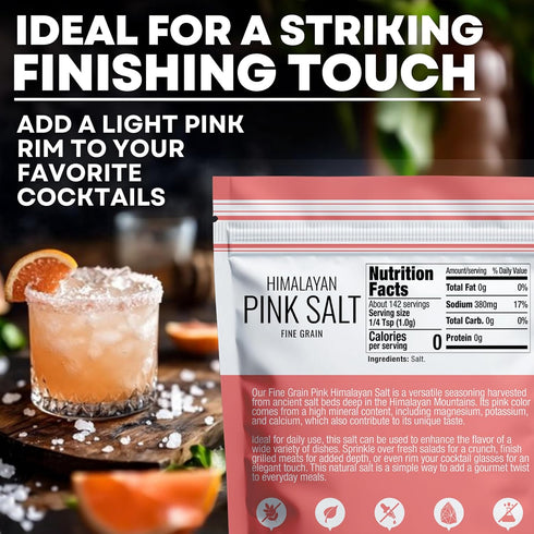 5 oz Pink Himalayan Salt, Fine Grain Salt, Bag