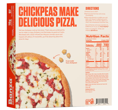 Frozen 10.9oz Banza Margherita Pizza from Chickpeas - High Protein, Gluten Free