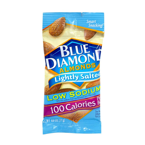 Blue Diamond Almonds 100 (Pack 7) , Low Sodium Lightly Salted, Calorie On-The-Go Bags