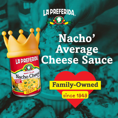 15oz. (Pack 3) La Preferida Zesty Nacho Cheese Sauce (Bold & Creamy Canned Nacho Cheese) Made for Dipping, Drizzling