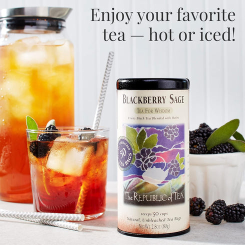 The Republic of Tea - Blackberry Sage Black Tea, 50 Tea Bags, Gourmet Black Tea