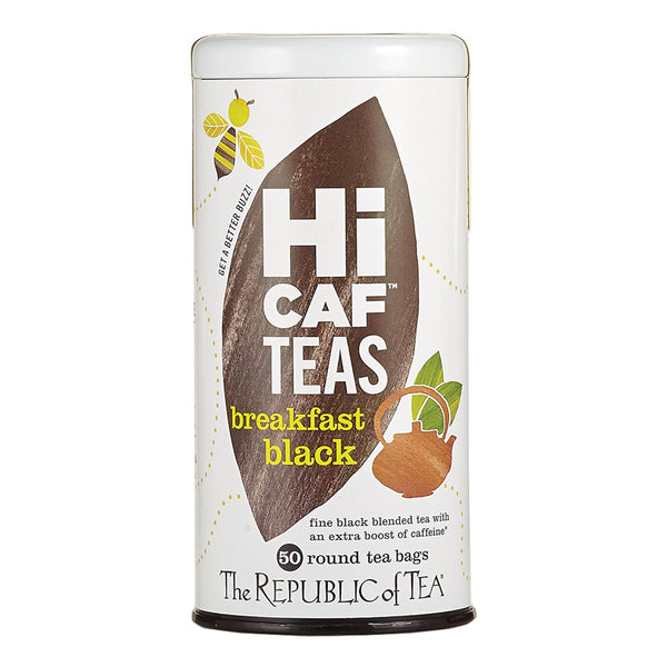 The Republic of Tea HiCAF Breakfast Black Tea, 50 Tea Bags, High