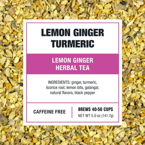 50 5 Tiesta Tea - Lemon Ginger Turmeric, Loose Leaf, Lemon Ginger Herbal Tea, Premium Blend, Non Caffeinated Herbal