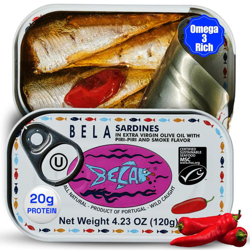 BELA Wild Caught Portuguese Sardines - Lightly Smoked and Marinated in Piri