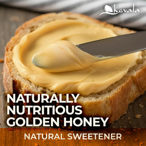 3 lb Kevala Raw Unfiltered Honey - Pure Honey for Daily Baking and Cooking, Authentic Sweetness with no Added Sugar