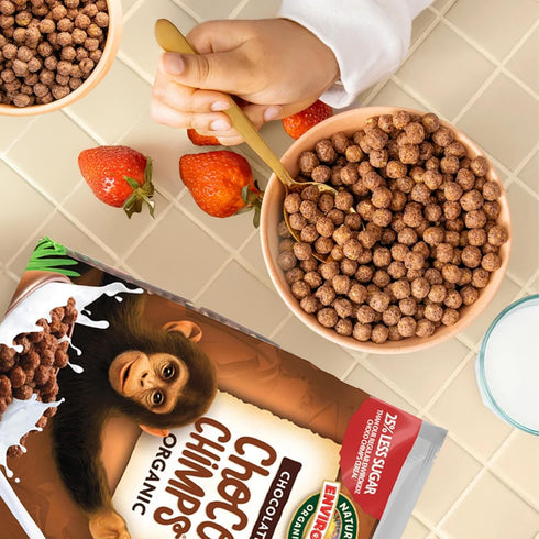 24 oz (Pack 1), EnviroKidz Organic Choco Chimps Cereal, of Chocolate, Gluten Free, Non-GMO, Fair Trade, by Nature's