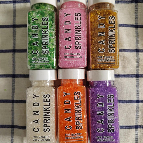 White Sugar Sprinkles, Edible Crystal Rock Sugar for Baking, Cupcakes Topper, Cookies Cake Decorating, Ice Cream