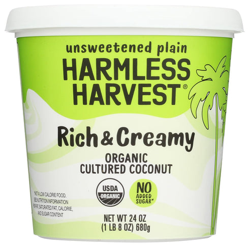 HARMLESS HARVEST Organic Unsweetened Plain Rich & Creamy Coconut Yogurt, 24 OZ