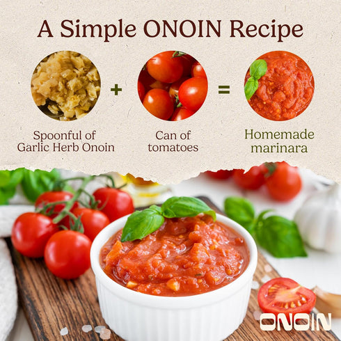 100% 9 oz (Pack 2) ONOIN Chopped Onions in Olive Oil - Seed Oil Free & Ready-to-Use Flavor Base & Topping | Garlic