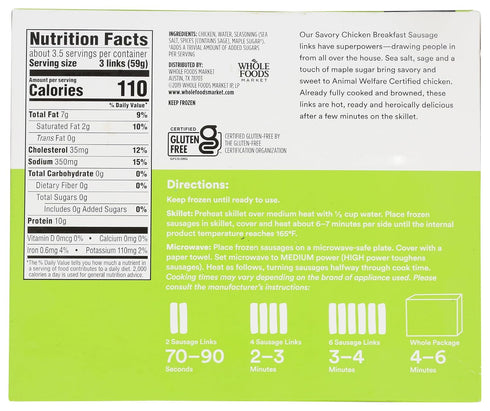 365 by Whole Foods Market 7 oz , Breakfast Chicken Sausage